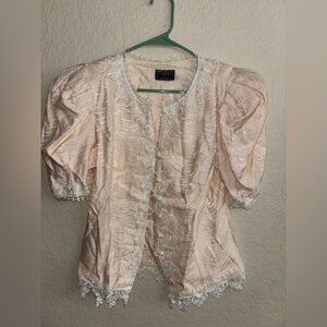 Cachet Beige Embroidered Top